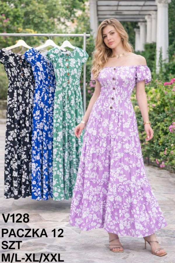 Sukienki damskie Roz M-2XL,  Mix Kolor .Paczka 12 szt